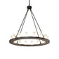 Meyda Lighting Loxley 248911 48" 16-Light Blackwash Chandelier With Clear Frosted Shade Glass