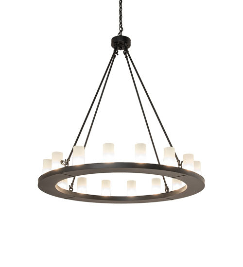Meyda Lighting Loxley 248911 48" 16-Light Blackwash Chandelier With Clear Frosted Shade Glass