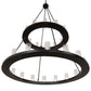 Meyda Lighting Loxley 256800 60" 28-Light 2-Tier Textured Black Chandelier With Clear Seeded Shade Glass