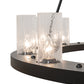 Meyda Lighting Loxley 256800 60" 28-Light 2-Tier Textured Black Chandelier With Clear Seeded Shade Glass