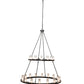 Meyda Lighting Loxley 256800 60" 28-Light 2-Tier Textured Black Chandelier With Clear Seeded Shade Glass