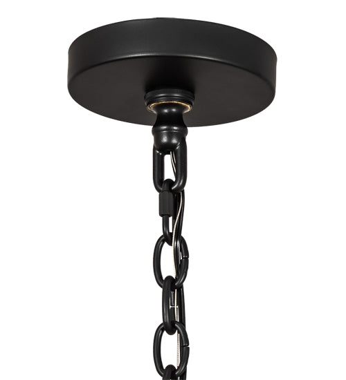 Meyda Lighting Loxley 30" 9-Light Blackwash Chandelier With Clear Seeded Shade Glass