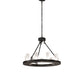 Meyda Lighting Loxley 30" 9-Light Blackwash Chandelier With Clear Seeded Shade Glass