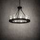 Meyda Lighting Loxley 30" 9-Light Blackwash Chandelier With Clear Seeded Shade Glass