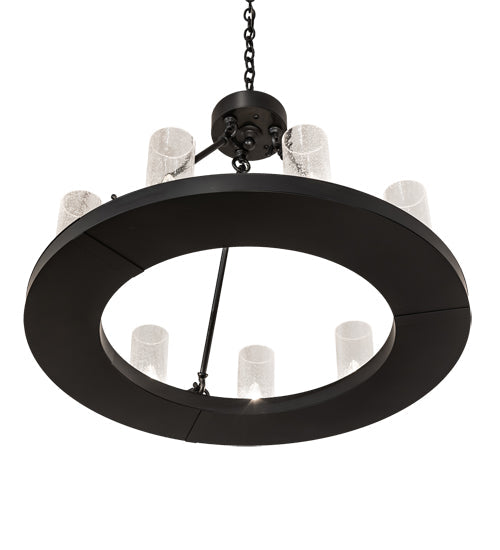 Meyda Lighting Loxley 30" 9-Light Blackwash Chandelier With Clear Seeded Shade Glass