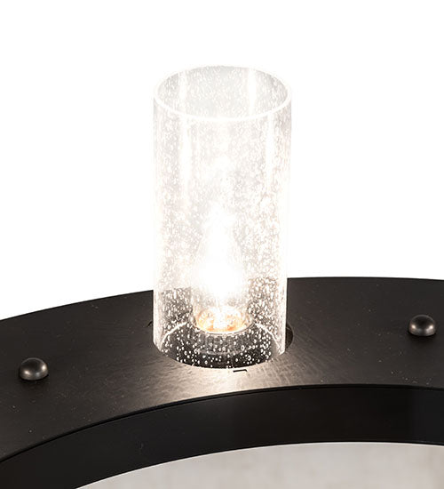 Meyda Lighting Loxley 30" 9-Light Blackwash Chandelier With Clear Seeded Shade Glass