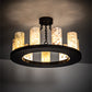 Meyda Lighting Loxley 30" 9-Light Timeless Bronze Semi-flush Mount Light With White & Green Jadestone Shade