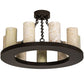 Meyda Lighting Loxley 30" 9-Light Timeless Bronze Semi-flush Mount Light With White & Green Jadestone Shade