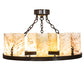 Meyda Lighting Loxley 30" 9-Light Timeless Bronze Semi-flush Mount Light With White & Green Jadestone Shade