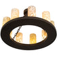 Meyda Lighting Loxley 30" 9-Light Timeless Bronze Semi-flush Mount Light With White & Green Jadestone Shade