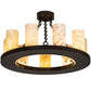 Meyda Lighting Loxley 30" 9-Light Timeless Bronze Semi-flush Mount Light With White & Green Jadestone Shade