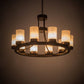 Meyda Lighting Loxley 36" 10-Light Mahogany Bronze Chandelier With Beige Sahara Taupe Idalight Shade