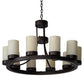 Meyda Lighting Loxley 36" 10-Light Mahogany Bronze Chandelier With Beige Sahara Taupe Idalight Shade