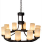 Meyda Lighting Loxley 36" 10-Light Mahogany Bronze Chandelier With Beige Sahara Taupe Idalight Shade