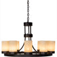 Meyda Lighting Loxley 36" 10-Light Mahogany Bronze Chandelier With Beige Sahara Taupe Idalight Shade