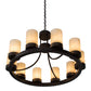 Meyda Lighting Loxley 36" 10-Light Mahogany Bronze Chandelier With Beige Sahara Taupe Idalight Shade