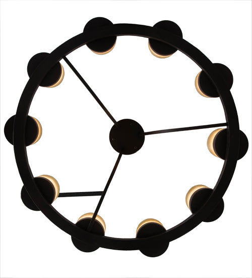 Meyda Lighting Loxley 36" 10-Light Mahogany Bronze Chandelier With Beige Sahara Taupe Idalight Shade