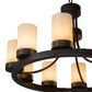 Meyda Lighting Loxley 36" 10-Light Mahogany Bronze Chandelier With Beige Sahara Taupe Idalight Shade