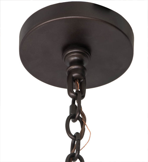 Meyda Lighting Loxley 36" 10-Light Mahogany Bronze Chandelier With Beige Sahara Taupe Idalight Shade