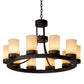 Meyda Lighting Loxley 36" 10-Light Mahogany Bronze Chandelier With Beige Sahara Taupe Idalight Shade