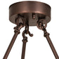 Meyda Lighting Loxley 36" 12-Light Mahogany Bronze Chandelier With Frosted Contrail Mist Shade