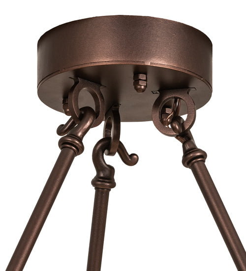 Meyda Lighting Loxley 36" 12-Light Mahogany Bronze Chandelier With Frosted Contrail Mist Shade