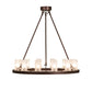 Meyda Lighting Loxley 36" 12-Light Mahogany Bronze Chandelier With Frosted Contrail Mist Shade