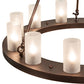 Meyda Lighting Loxley 36" 12-Light Mahogany Bronze Chandelier With Frosted Contrail Mist Shade