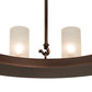 Meyda Lighting Loxley 36" 12-Light Mahogany Bronze Chandelier With Frosted Contrail Mist Shade