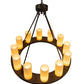 Meyda Lighting Loxley 36" 12-Light Oil Rubbed Bronze Chandelier With Ivory Shade
