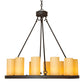 Meyda Lighting Loxley 36" 12-Light Oil Rubbed Bronze Chandelier With Ivory Shade