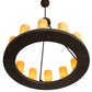 Meyda Lighting Loxley 36" 12-Light Oil Rubbed Bronze Chandelier With Ivory Shade