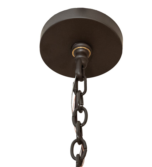 Meyda Lighting Loxley 36" 12-Light Oil Rubbed Bronze Chandelier With Ivory Shade