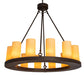 Meyda Lighting Loxley 36" 12-Light Oil Rubbed Bronze Chandelier With Ivory Shade