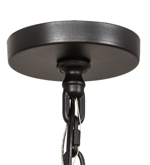 Meyda Lighting Loxley 36" 12-Light Old Wrought Iron Chandelier With Light & Dark Green Jadestone Shade