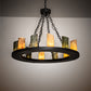 Meyda Lighting Loxley 36" 12-Light Old Wrought Iron Chandelier With Light & Dark Green Jadestone Shade