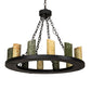 Meyda Lighting Loxley 36" 12-Light Old Wrought Iron Chandelier With Light & Dark Green Jadestone Shade
