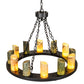 Meyda Lighting Loxley 36" 12-Light Old Wrought Iron Chandelier With Light & Dark Green Jadestone Shade