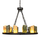 Meyda Lighting Loxley 36" 12-Light Old Wrought Iron Chandelier With Light & Dark Green Jadestone Shade
