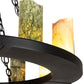 Meyda Lighting Loxley 36" 12-Light Old Wrought Iron Chandelier With Light & Dark Green Jadestone Shade