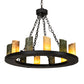 Meyda Lighting Loxley 36" 12-Light Old Wrought Iron Chandelier With Light & Dark Green Jadestone Shade