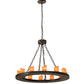 Meyda Lighting Loxley 36" 12-Light Timeless Bronze Chandelier With Amber Faux Candlelight