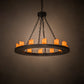 Meyda Lighting Loxley 36" 12-Light Timeless Bronze Chandelier With Amber Faux Candlelight