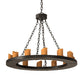 Meyda Lighting Loxley 36" 12-Light Timeless Bronze Chandelier With Amber Faux Candlelight