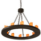 Meyda Lighting Loxley 36" 12-Light Timeless Bronze Chandelier With Amber Faux Candlelight
