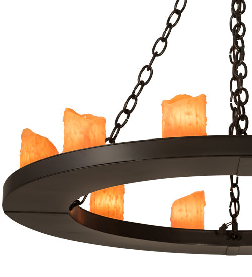 Meyda Lighting Loxley 36" 12-Light Timeless Bronze Chandelier With Amber Faux Candlelight