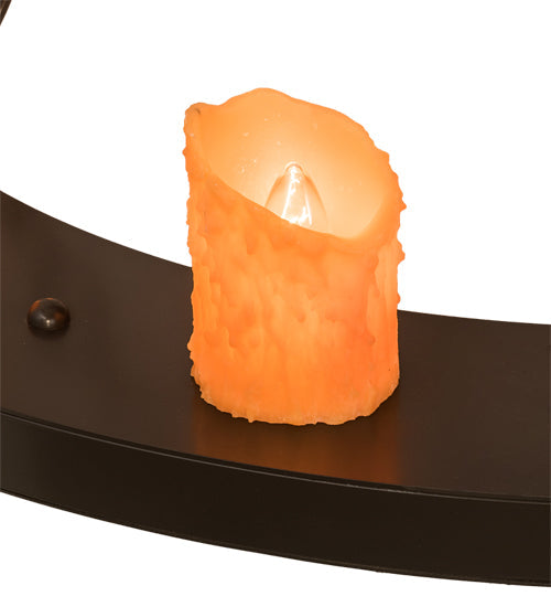 Meyda Lighting Loxley 36" 12-Light Timeless Bronze Chandelier With Amber Faux Candlelight