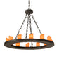 Meyda Lighting Loxley 36" 12-Light Timeless Bronze Chandelier With Amber Faux Candlelight