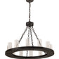 Meyda Lighting Loxley 36" 12-Light Timeless Bronze Chandelier With Clear Seeded Shade Glass