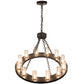 Meyda Lighting Loxley 36" 12-Light Timeless Bronze Chandelier With Clear Seeded Shade Glass